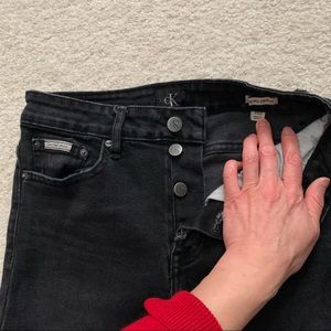 Calvin Klein washed black high rise straight jeans